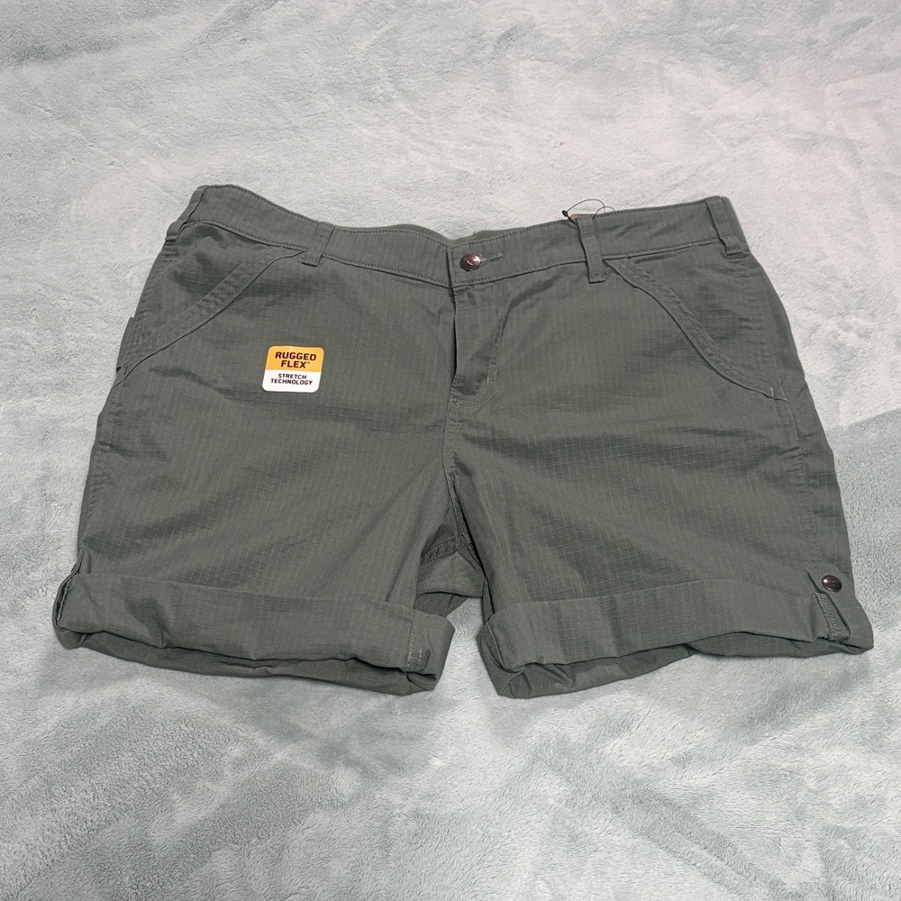 NWT Women’s Green Carhartt Rugged Flex Cargo Shorts